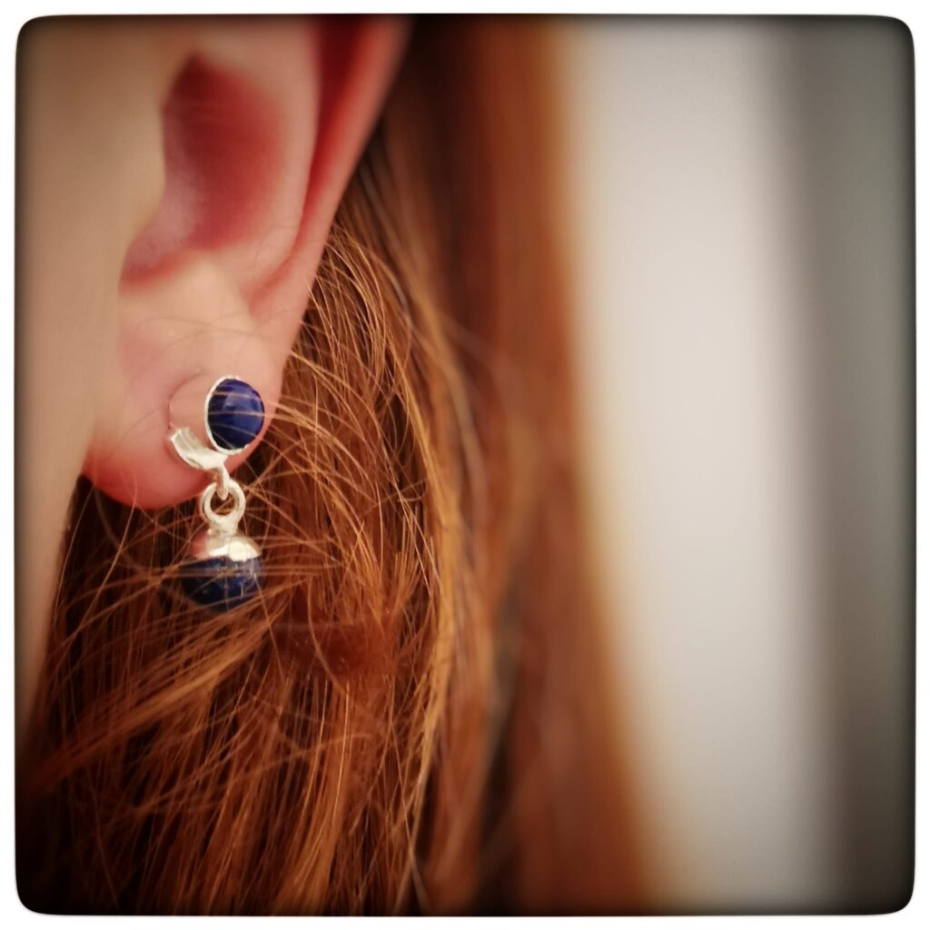 Boucles argent 925 et lapis lazuli