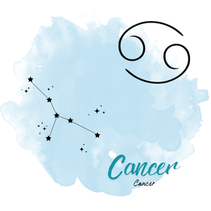 Constellation du Cancer – symbole astrologique Cancer, illustration astrologie avec nom en français et latin.
