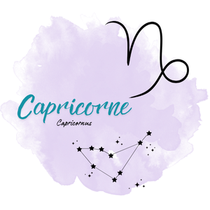 Constellation du Capricorne – symbole astrologique Capricornus, illustration astrologie avec nom en français et latin.