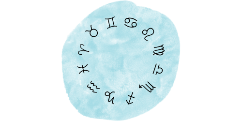 Les 12 signes du zodiaque sur fond bleu