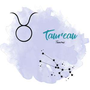 Constellation du Taureau – symbole astrologique Taurus, illustration astrologie avec nom en français et latin.