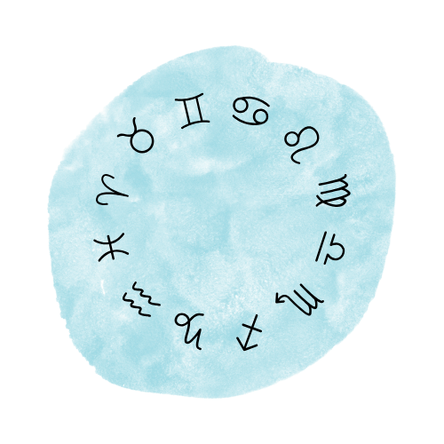 Les 12 signes du zodiaque sur fond bleu